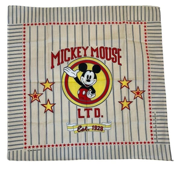 Vtg Disney Mickey Mouse LTD Est 1928 Bandana Scarf Stars Stripes Patriotic USA - Picture 1 of 16